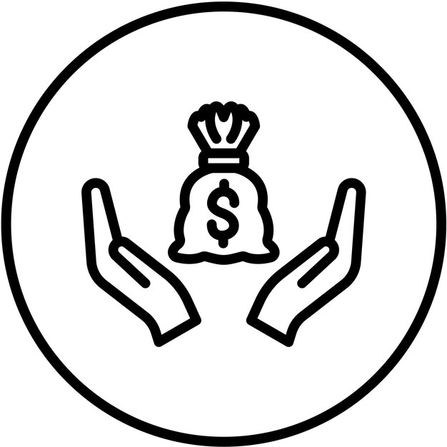 Estilo de icono de diseño vectorial de valor neto