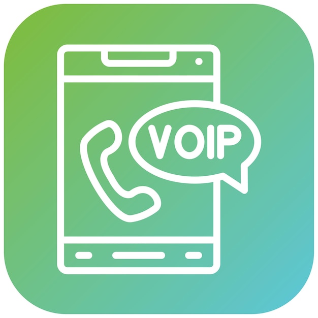 Estilo de icono de diseño vectorial de VoIP