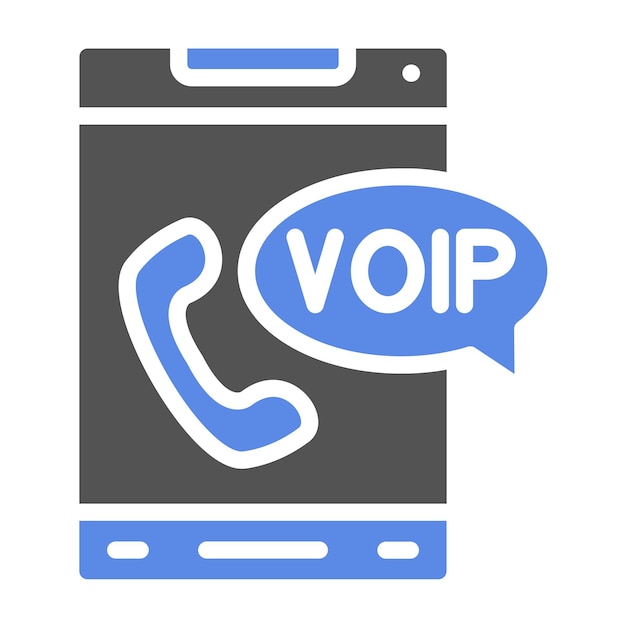 Estilo de icono de diseño vectorial de VoIP