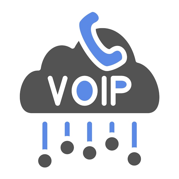 Estilo de icono de diseño vectorial de VoIP