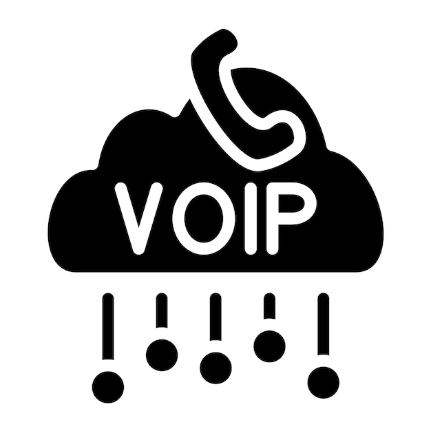 Estilo de icono de diseño vectorial de VoIP
