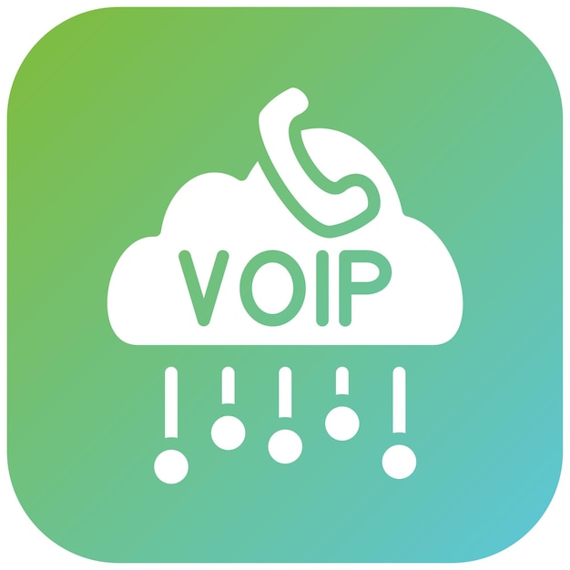 Estilo de icono de diseño vectorial de VoIP