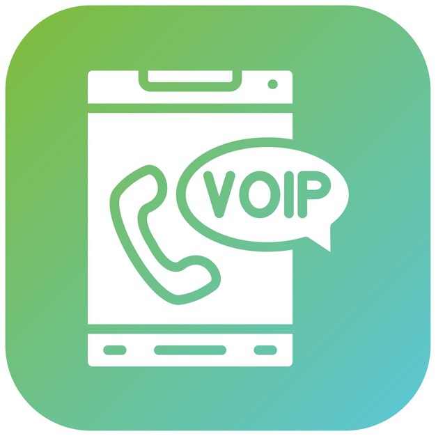 Estilo de icono de diseño vectorial de VoIP