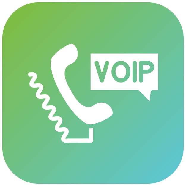 Estilo de icono de diseño vectorial de VoIP