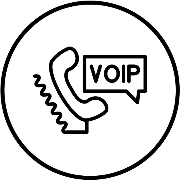 Estilo de icono de diseño vectorial de VoIP