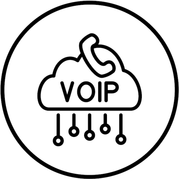 Estilo de icono de diseño vectorial de VoIP