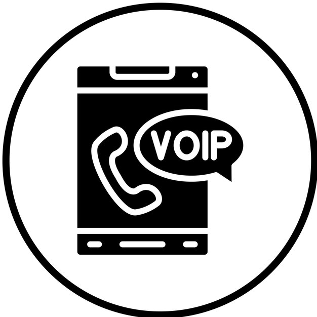 Estilo de icono de diseño vectorial de VoIP