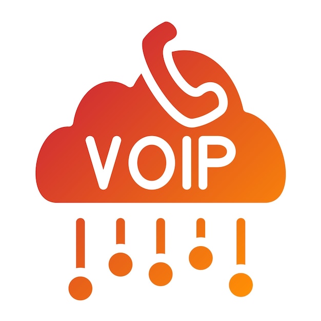 Estilo de icono de diseño vectorial de VoIP