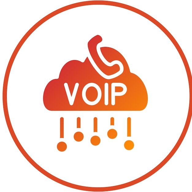 Estilo de icono de diseño vectorial de VoIP