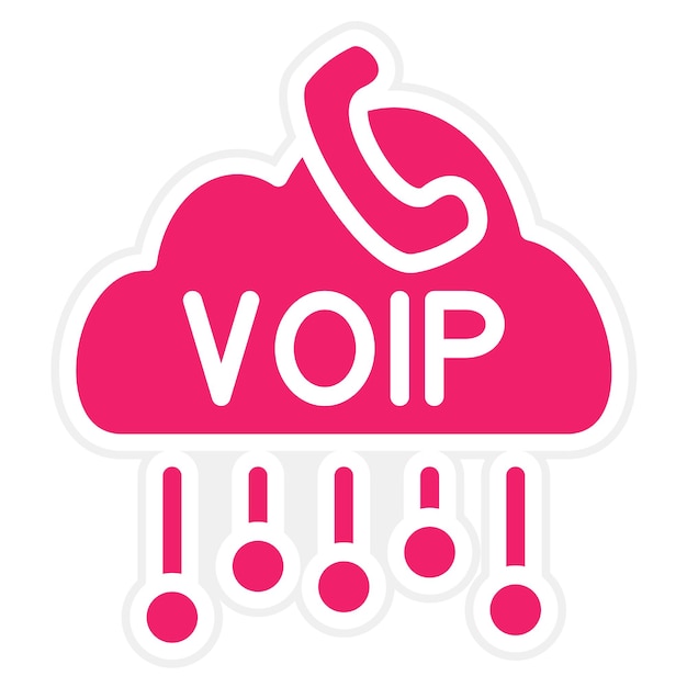 Estilo de icono de diseño vectorial de VoIP