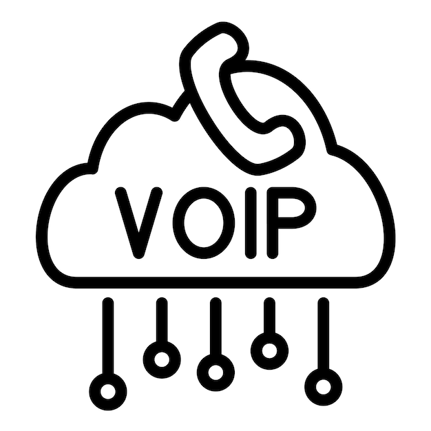 Estilo de icono de diseño vectorial de VoIP