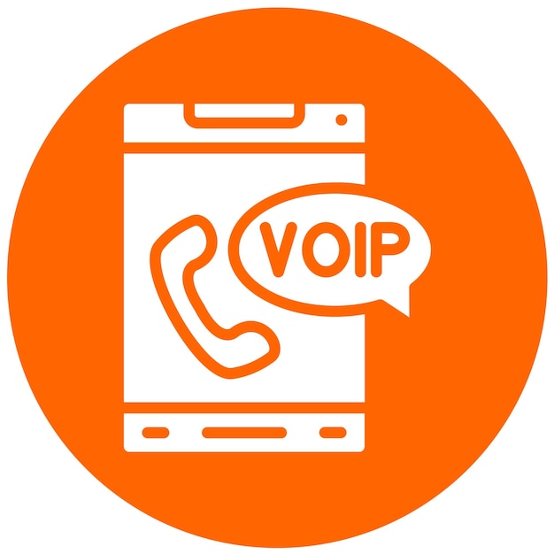 Estilo de icono de diseño vectorial de VoIP