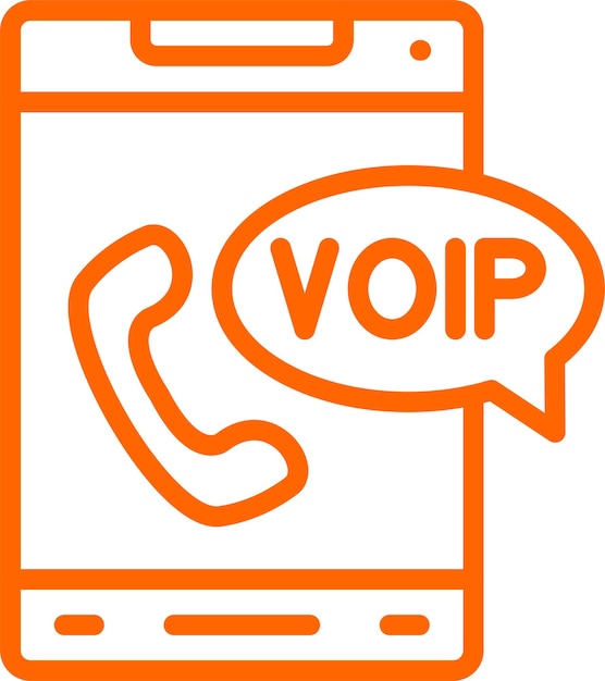 Estilo de icono de diseño vectorial de VoIP