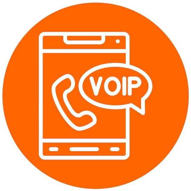 Estilo de icono de diseño vectorial de VoIP