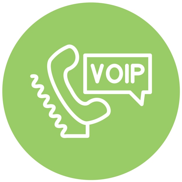 Estilo de icono de diseño vectorial de VoIP