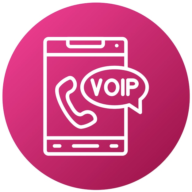 Estilo de icono de diseño vectorial de VoIP