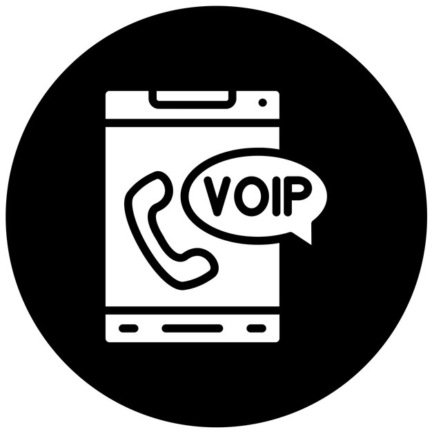 Estilo de icono de diseño vectorial de VoIP