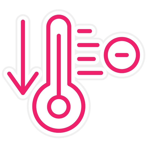 Vector estilo del icono de disminución de la temperatura del diseño vectorial