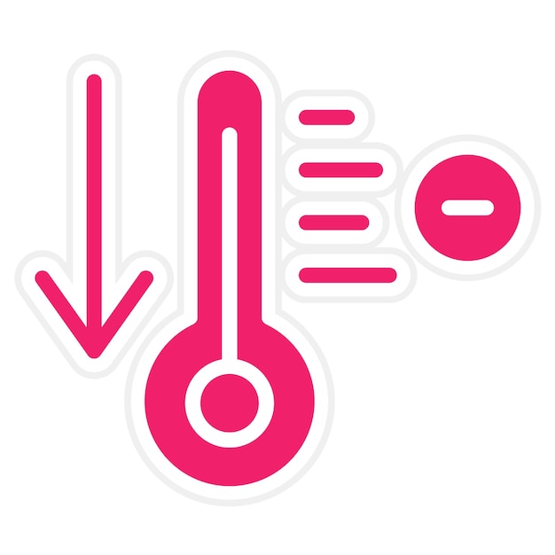 Estilo del icono de disminución de la temperatura del diseño vectorial