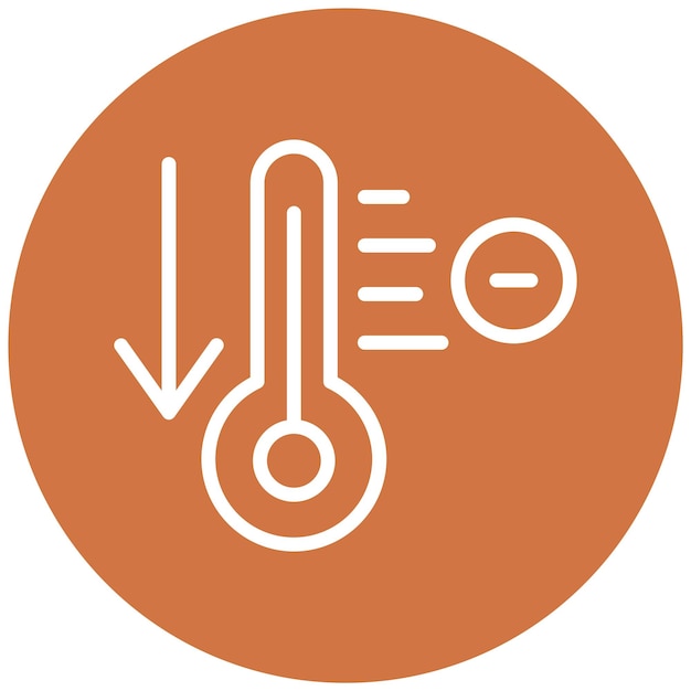 Estilo del icono de disminución de la temperatura del diseño vectorial