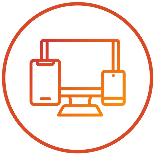 Estilo de icono de los dispositivos de diseño vectorial