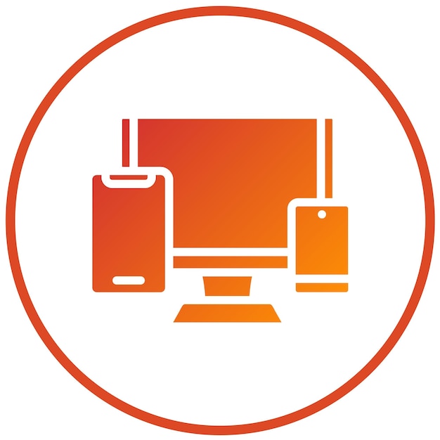Estilo de icono de los dispositivos de diseño vectorial