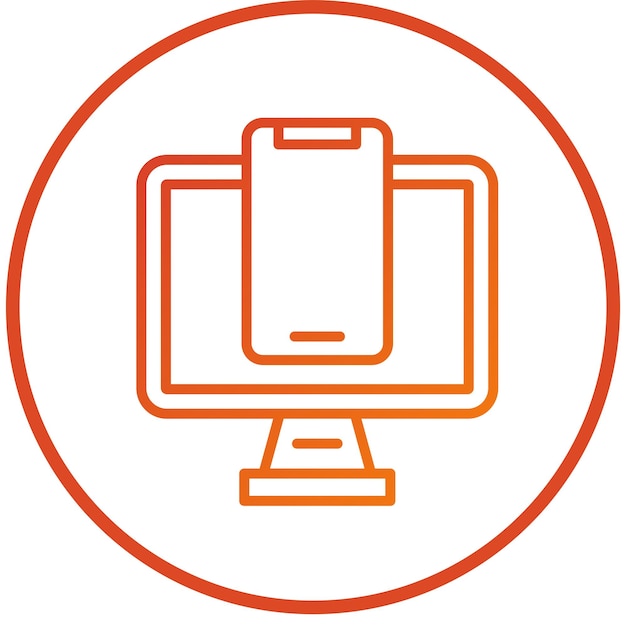 Estilo de icono de los dispositivos de diseño vectorial