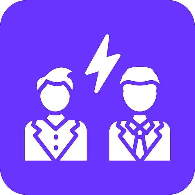 Estilo del icono de la disputa de diseño vectorial