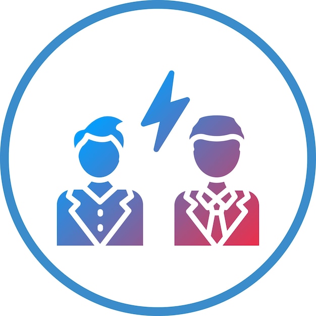 Estilo del icono de la disputa de diseño vectorial