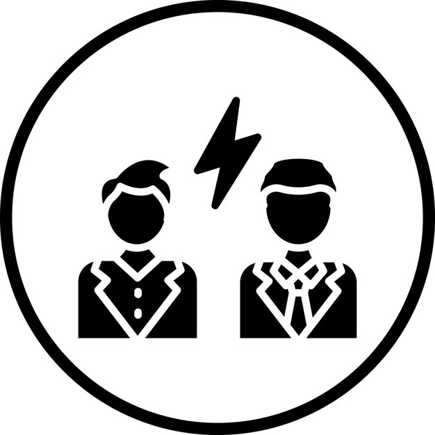 Estilo del icono de la disputa de diseño vectorial