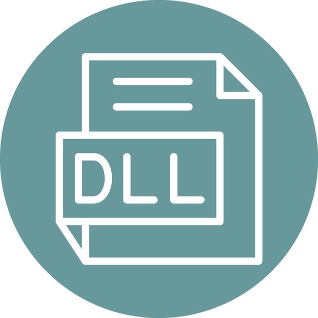 Estilo del icono de la DLL de diseño vectorial