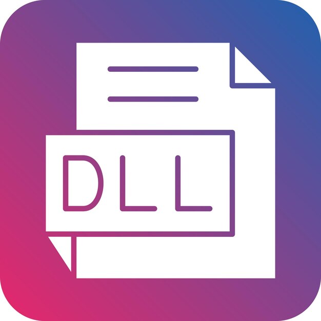 Estilo del icono de la DLL de diseño vectorial