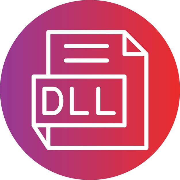 Vector estilo del icono de la dll de diseño vectorial