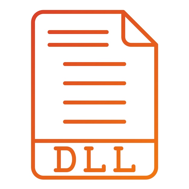 Estilo del icono de la DLL de diseño vectorial