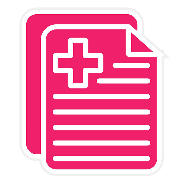Estilo de icono de documento médico de diseño vectorial