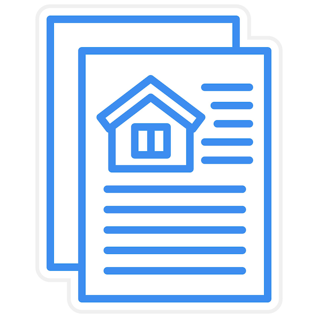 Estilo del icono de los documentos de diseño vectorial de la casa