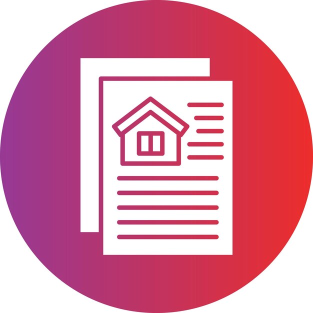 Estilo del icono de los documentos de diseño vectorial de la casa