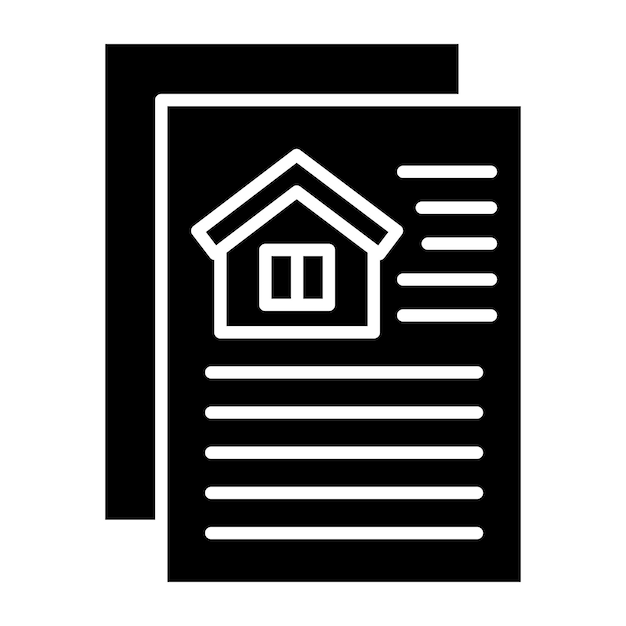 Estilo del icono de los documentos de diseño vectorial de la casa