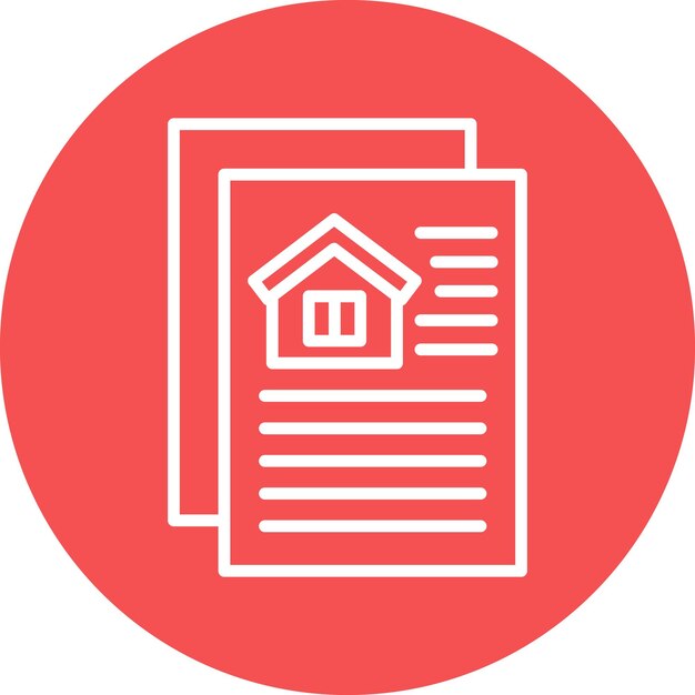 Estilo del icono de los documentos de diseño vectorial de la casa