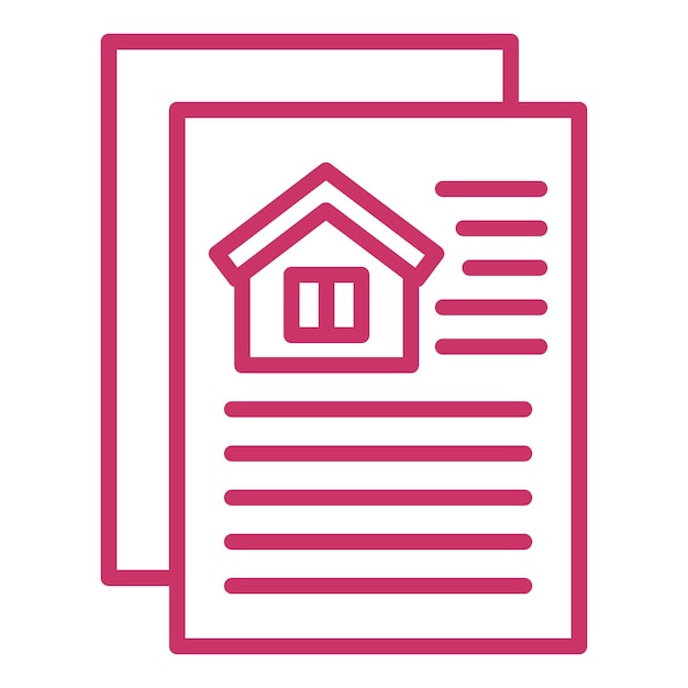 Estilo del icono de los documentos de diseño vectorial de la casa