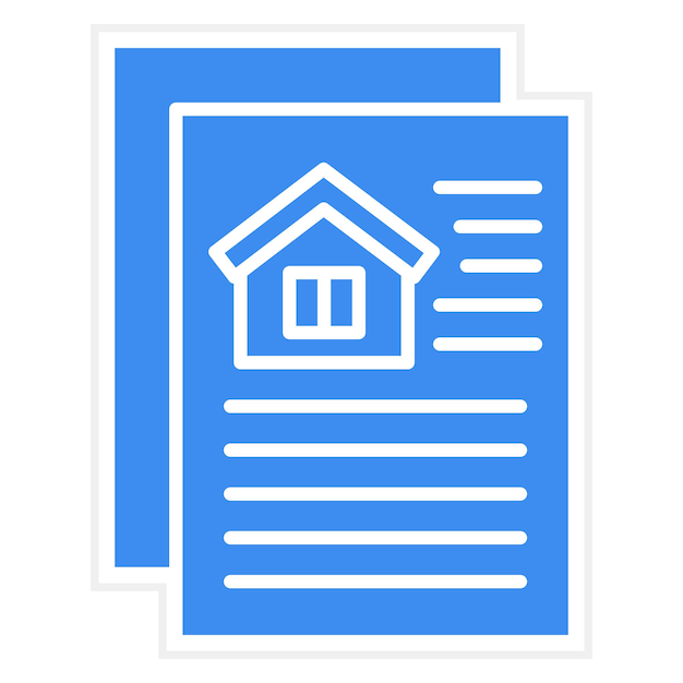 Vector estilo del icono de los documentos de diseño vectorial de la casa