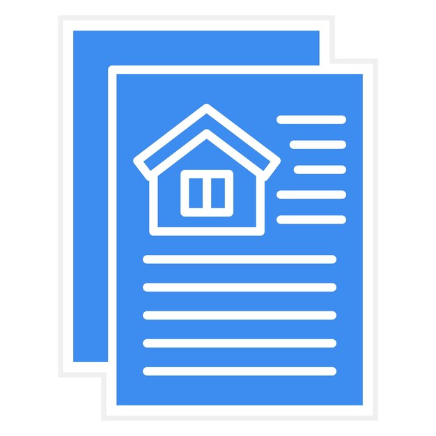 Estilo del icono de los documentos de diseño vectorial de la casa