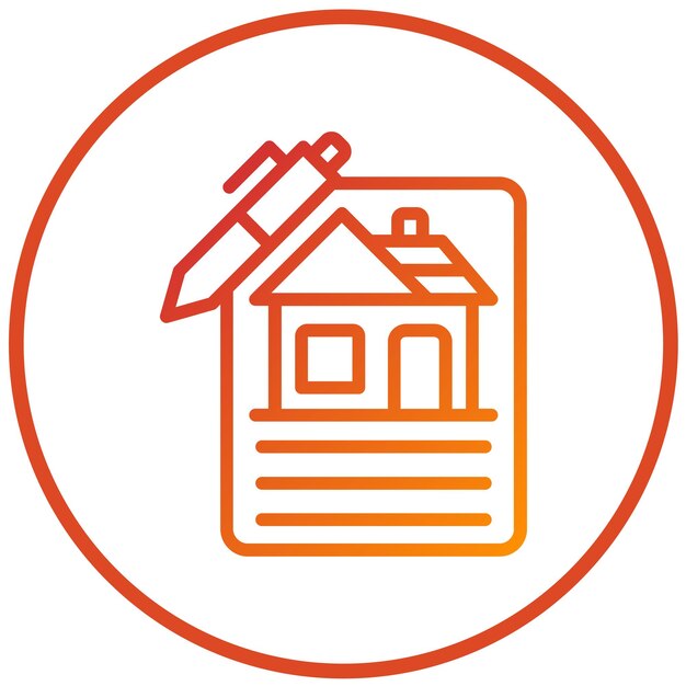 Estilo del icono de los documentos de diseño vectorial de la casa