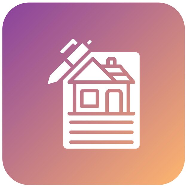 Estilo del icono de los documentos de diseño vectorial de la casa