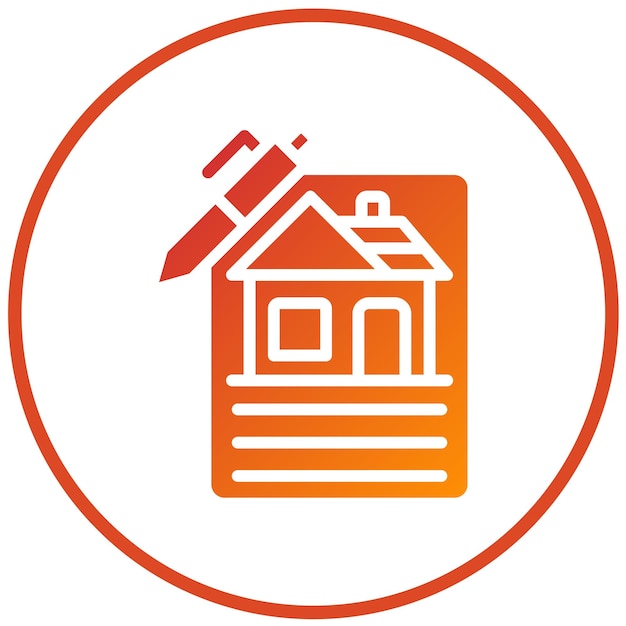 Estilo del icono de los documentos de diseño vectorial de la casa