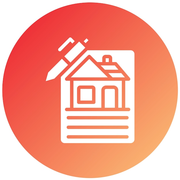 Estilo del icono de los documentos de diseño vectorial de la casa