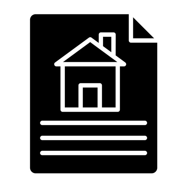 Estilo del icono de los documentos de diseño vectorial de la casa