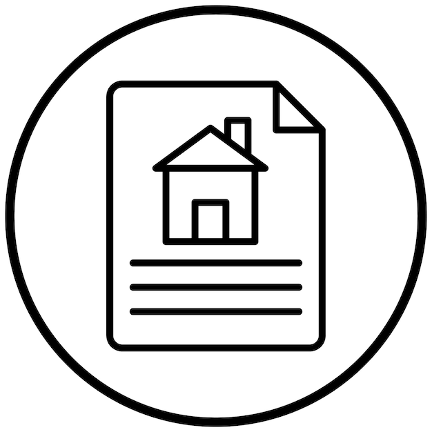 Estilo del icono de los documentos de diseño vectorial de la casa
