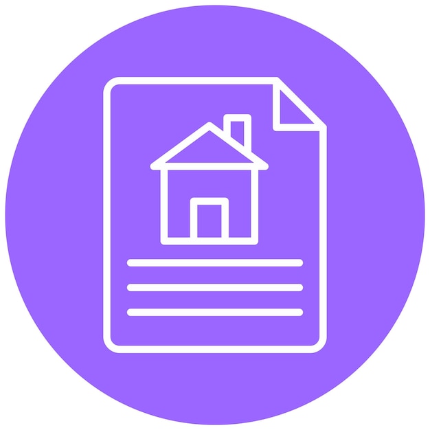 Estilo del icono de los documentos de diseño vectorial de la casa