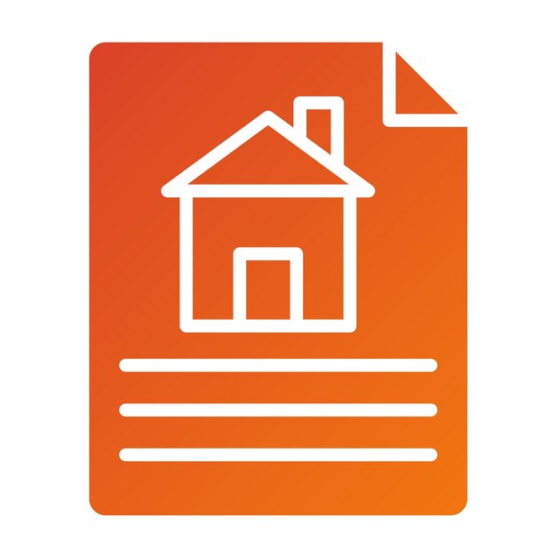 Estilo del icono de los documentos de diseño vectorial de la casa